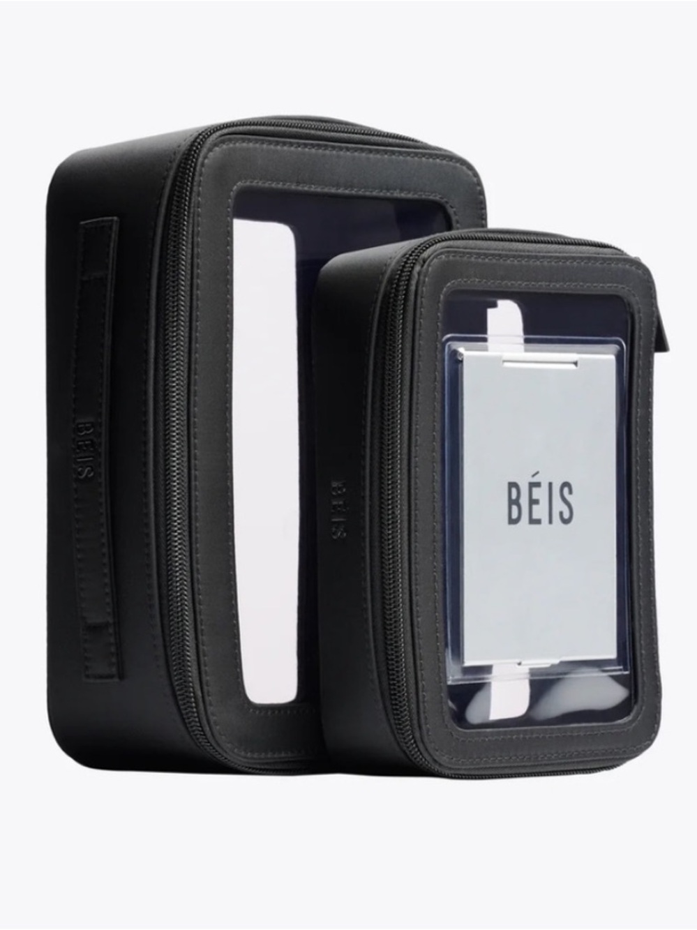 BEIS Black Clear-Window Organizer Pouches - Set of 2